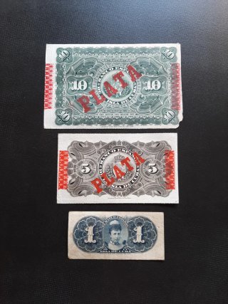 BILLETES DEL BANCO ESPAÑOL DE LA ISLA DE CUBA 1896