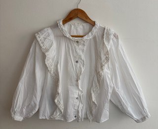 Blusa Mango Algodón Blanca Talla S