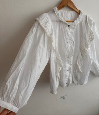 Blusa Mango Algodón Blanca Talla S