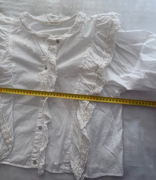 Blusa Mango Algodón Blanca Talla S