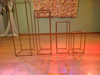 Soportes Decoración Metal Dorado/Naranja