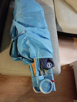 Cuna de viaje plegable azul