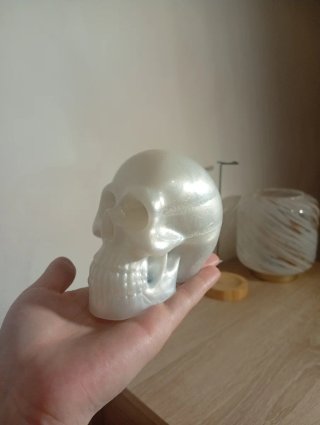Calavera de Resina Blanco Perlado