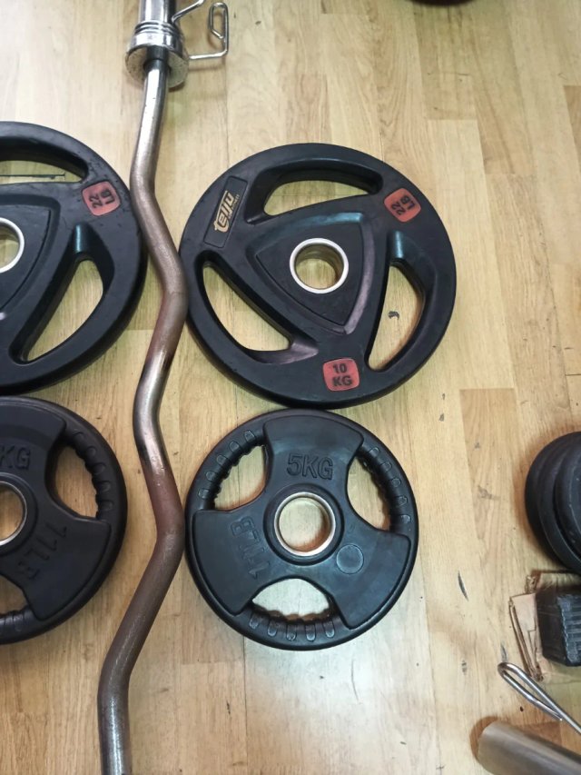 Barra zeta y discos olímpicos 30kg
