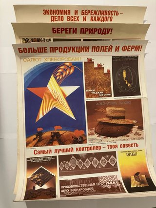 3 Carteles Propaganda Soviética URSS años 80