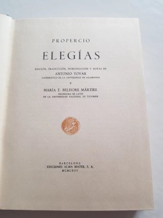 propercio elegias. Alma mater