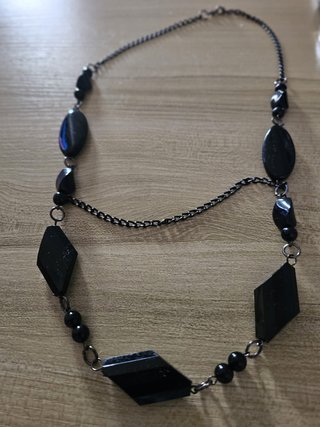 Lote 3 collares bisutería negro y gris