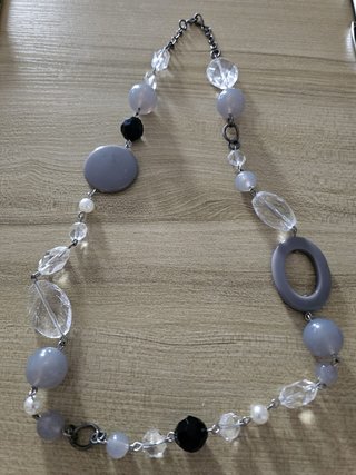 Lote 3 collares bisutería negro y gris