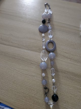 Lote 3 collares bisutería negro y gris