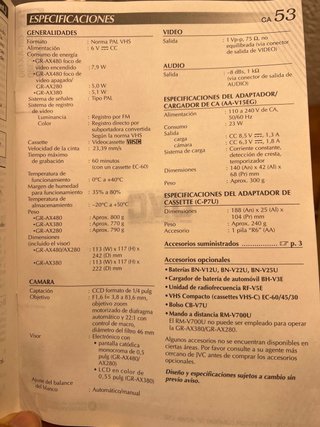 Videocámara JVC GR-AX280 VHS-C Vintage