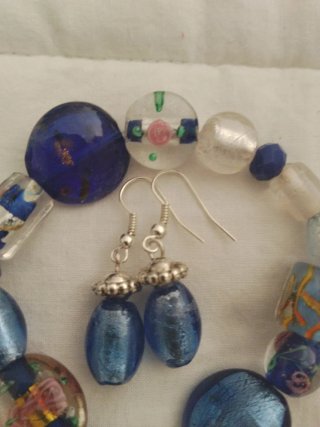 Pulsera y Pendientes Cristal Murano