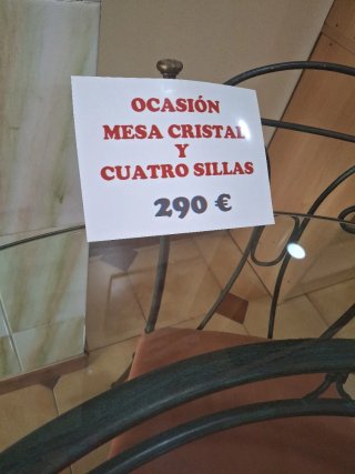 Mesa de cristal terraza o interior y 4 sillas