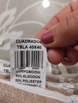 Cojines de tela de algodón beige