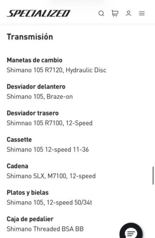 Bicicleta Specialized Carretera Roja