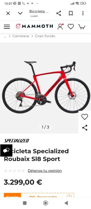 Bicicleta Specialized Carretera Roja