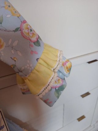 Vestido infantil floral azul y amarillo