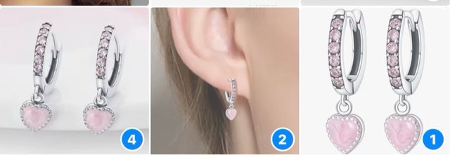 Pendientes Corazón Plata 925 Rosa