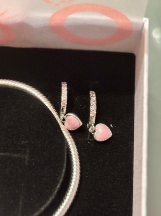 Pendientes Corazón Plata 925 Rosa