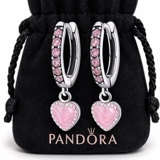 Pendientes Corazón Plata 925 Rosa