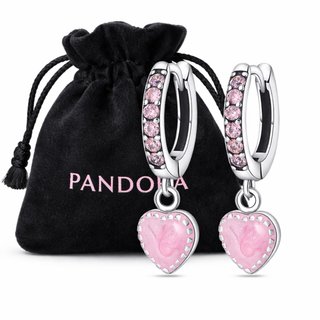 Pendientes Corazón Plata 925 Rosa