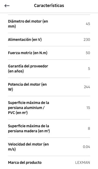Motor persiana LEXMAN 50 Nm (eje 60mm)
