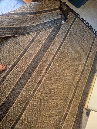 Alfombra grande rayas marrón y negro 3/2 aproximas