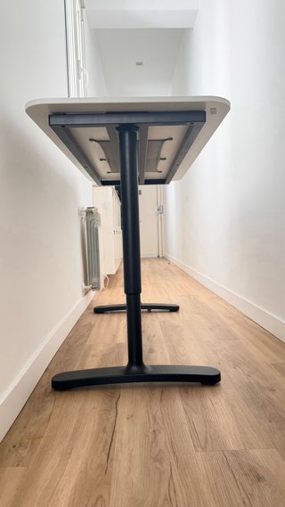 Escritorio Ikea Patas Regulables Blanco/Negro