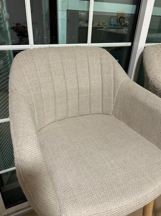 Taburetes altos beige y madera (2 unidades)