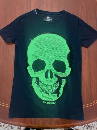 Camiseta My Brand Calavera Verde Brillante