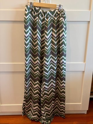 Pantalón palazzo estampado zigzag