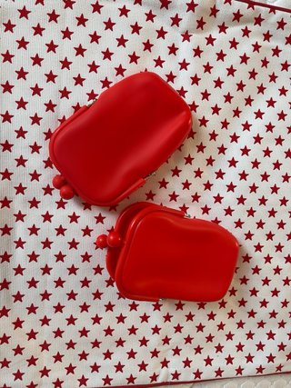 Porta occhiali  / porta tutto rosso e giallo