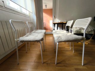 Pack 4 Sillas Ikea SANDSBERG + Cojines