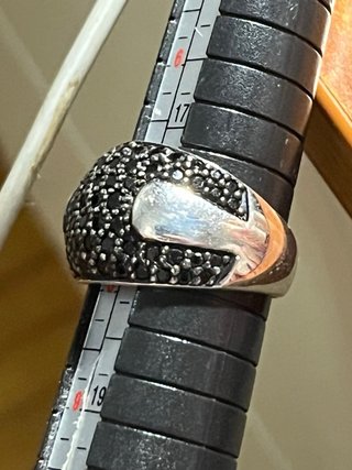 Anello Argento Onice Nero Donna