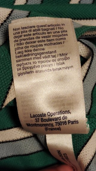 Polo retro Lacoste Live Rayas Verdes Talla L