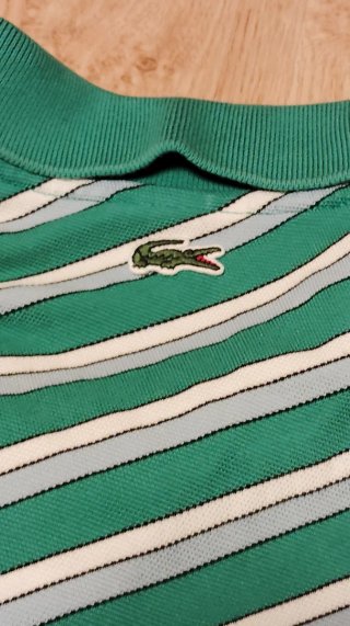 Polo retro Lacoste Live Rayas Verdes Talla L