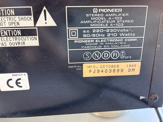Amplificador Pioneer A-103 Negro