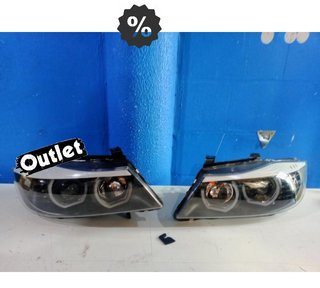 JI FAROS BMW E90 E91 05-08 OJOS ANGEL LED 3D FONDO NEGRO R14