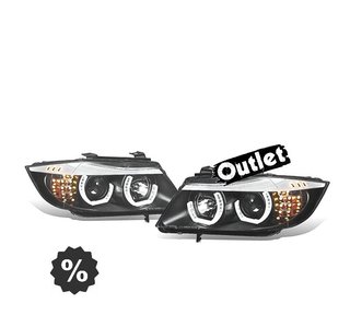 JI FAROS BMW E90 E91 05-08 OJOS ANGEL LED 3D FONDO NEGRO R14