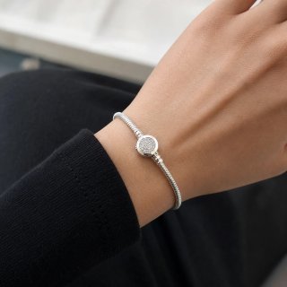 Pulsera Plata Cierre Circonitas  20cm