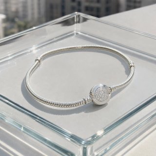 Pulsera Plata Cierre Circonitas  20cm