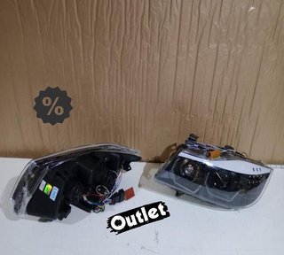JI FAROS BMW E90 E91 05-08 OJOS ANGEL LED 3D FONDO NEGRO R14