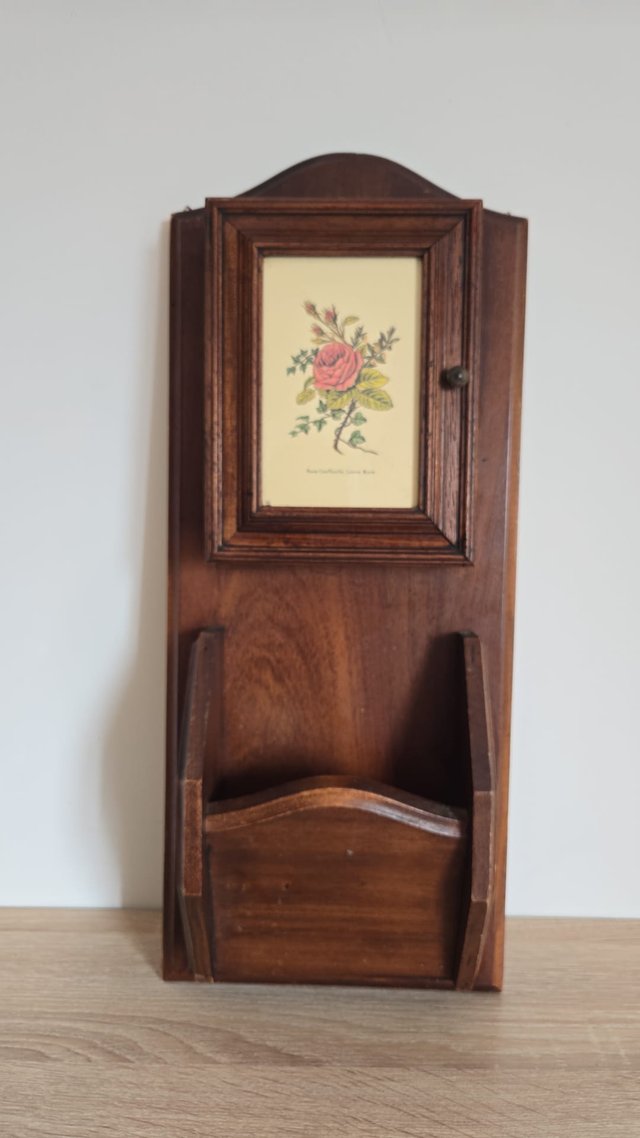 Cuelgallaves madera maciza decorativo con bolsillo