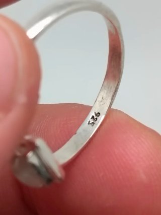 Anillo Plata 925 Piedra Luna Gota Ajustable