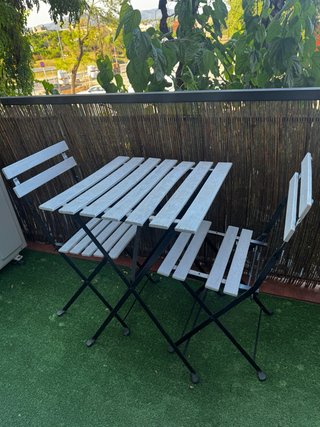 Mesa y 2 Sillas Plegables Exterior