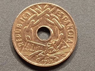 25 céntimos 1938 II República Española