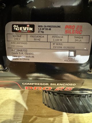 Compresor Cevik Pro 25 Silencioso