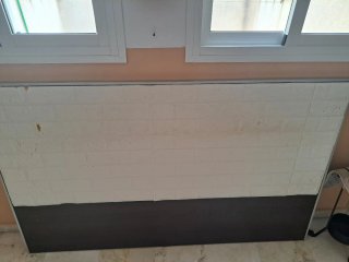 Cabecero cama matrimonio blanco y marrón