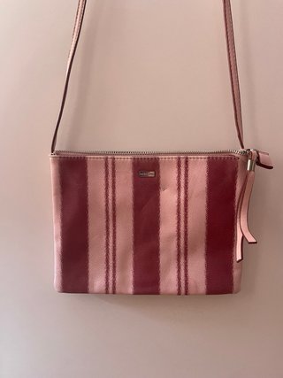 Bolso Parfois rayas rosa y burdeos
