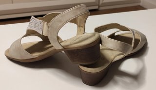 Sandalias cuña Gémo Piel Beige/Plata Talla 42