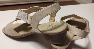 Sandalias cuña Gémo Piel Beige/Plata Talla 42